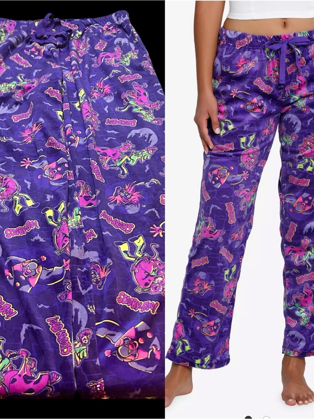 Scooby-Doo Women's Purple Printed Straight-Leg Pajama Pants